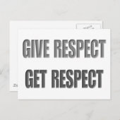Respect geven - Respect verkrijgen Briefkaart (Voorkant / Achterkant)