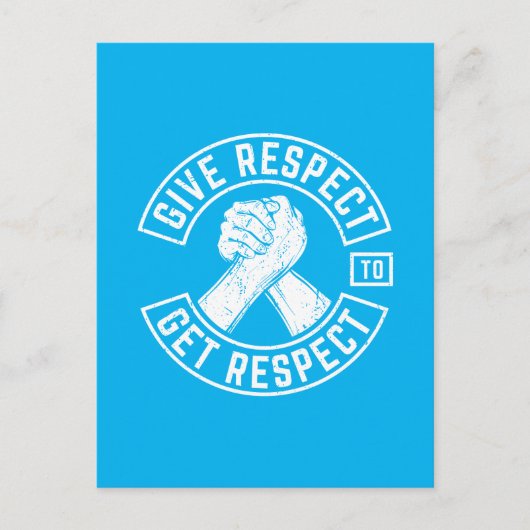 Respect geven voor respect voor MC Biker Inspirere Briefkaart (Voorkant)