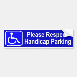 Respect Handicap Parking Bumpersticker