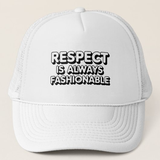 Respect is altijd in de mode trucker pet (Voorkant)