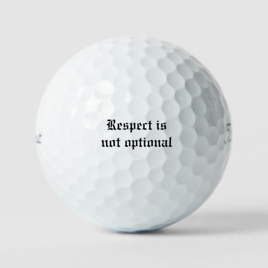 'Respect Is Niet Optioneel' Motiverende Minimalist Golfballen (Voorkant)