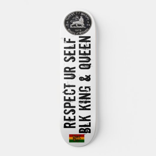 RESPECT JEZELF BLK KONING /KONINGIN Skateboard (Voorkant)
