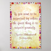 Respect jezelf (Dostoyevsky Quote) Poster (Voorkant)