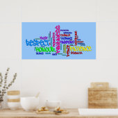 Respect, Kindness, Trust, Virtuoos poster van woor (Keuken)