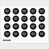 Respect Liefde Ondersteuning Hart Autisme Bewustzi Ronde Sticker (Vel)