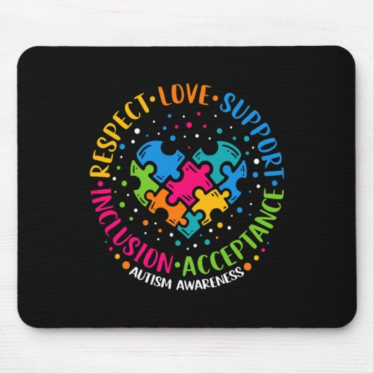 Respect Liefde Ondersteuning Inclusie Hart Puzzel  Muismat (Voorkant)