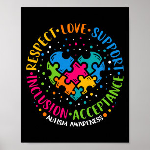 Respect Liefde Ondersteuning Inclusie Hart Puzzel  Poster