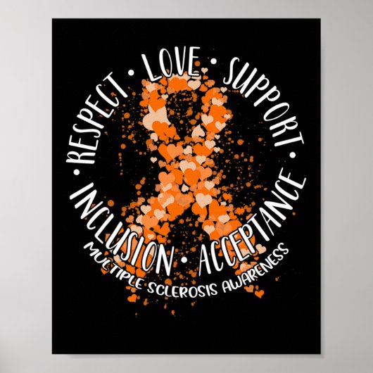 Respect Liefde Ondersteuning Multiple Sclerosis Aw Poster (Voorkant)