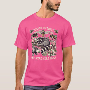 Respect lokale Opossum Skunk wasbeer H T-shirt