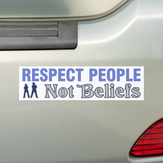 Respect mensen, niet geloof bumpersticker (Op auto)