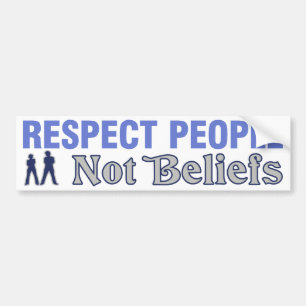 Respect mensen, niet geloof bumpersticker