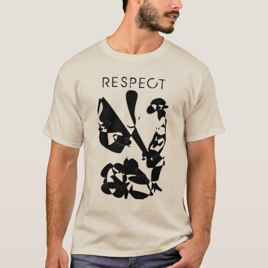 "Respect" met zwarte letters, Abstract grafisch T-shirt (Voorkant)