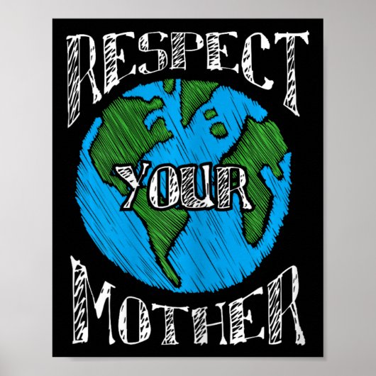 Respect moeder planeet Climate Change Cute Earth D Poster (Voorkant)