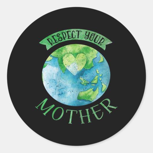 Respect moeder planeet Climate Change Cute Earth D Ronde Sticker (Voorkant)