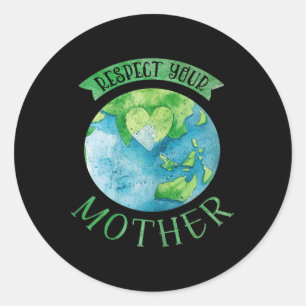 Respect moeder planeet Climate Change Cute Earth D Ronde Sticker