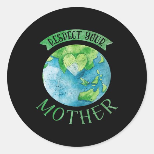 Respect moeder planeet Climate Change Cute Earth D Ronde Sticker (Voorkant)