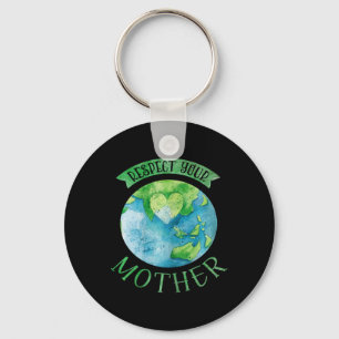 Respect moeder planeet Climate Change Cute Earth D Sleutelhanger