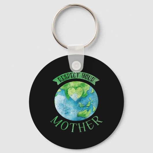 Respect moeder planeet Climate Change Cute Earth D Sleutelhanger (Voorkant)