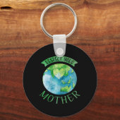 Respect moeder planeet Climate Change Cute Earth D Sleutelhanger (Voorkant)