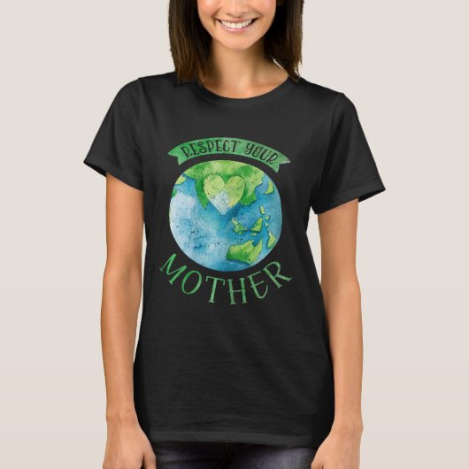 Respect moeder planeet Climate Change Cute Earth D T-shirt (Voorkant)