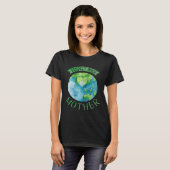 Respect moeder planeet Climate Change Cute Earth D T-shirt (Voorkant volledig)