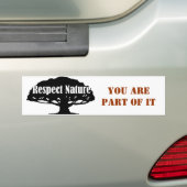 Respect Natuur, je maakt er deel van uit Bumpersticker (Op auto)