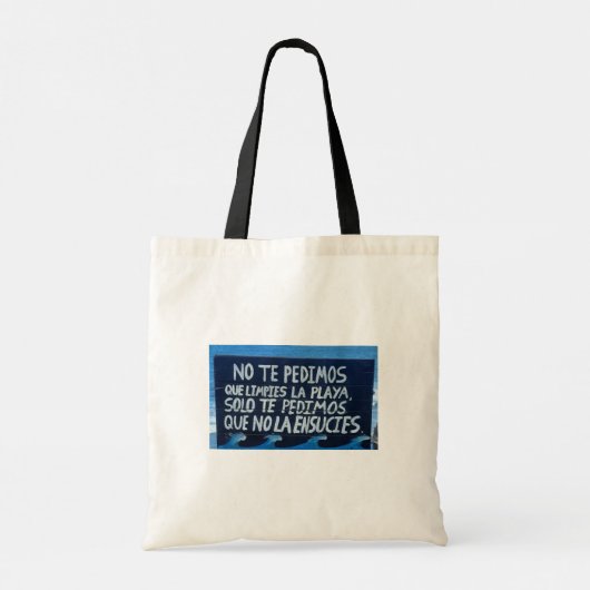 Respect Natuur – Spaans Strandbord Tote Bag (Achterkant)