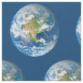 Respect Planet Earth Blue Fabric Stof (Close Up)
