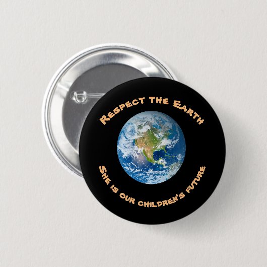Respect Planet Earth Childrens Future Button (Voorkant /achterkant)