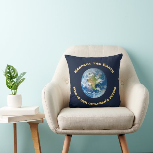 Respect Planet Earth Childrens Future Pillow Kussen (Stoel)