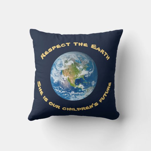 Respect Planet Earth Childrens Future Pillow Kussen (Achterkant)