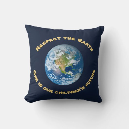 Respect Planet Earth Childrens Future Pillow Kussen (Voorkant)