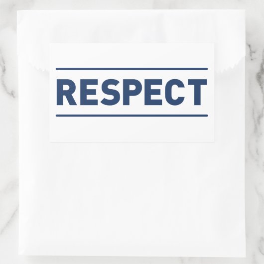respect rechthoekige sticker (Tas)
