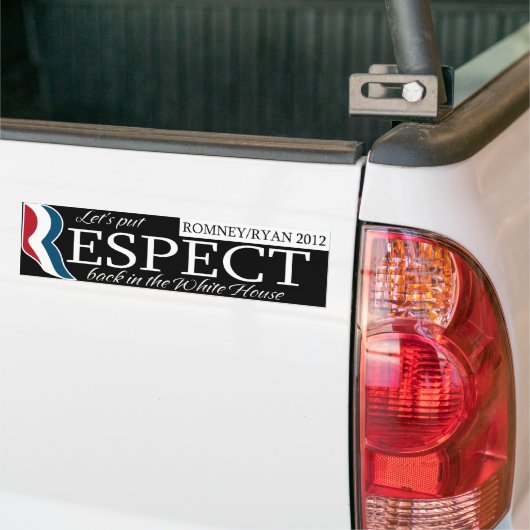 Respect Romney/Ryan 2012 Bumpersticker (Op Truck)