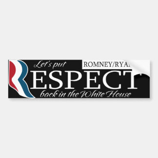 Respect Romney/Ryan 2012 Bumpersticker