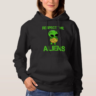 Respect The Aliens I Green Alien I Kids Alien Hoodie