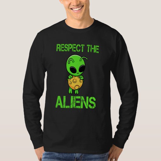 Respect The Aliens I Green Alien I Kids Alien T-shirt (Voorkant)