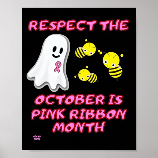 "RESPECT THE BOO BEES" grappig roze lint Poster (Voorkant)