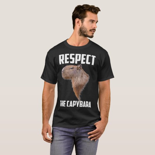 Respect The Capybara Funny Capibara Rodent Animal  T-shirt (Voorkant volledig)