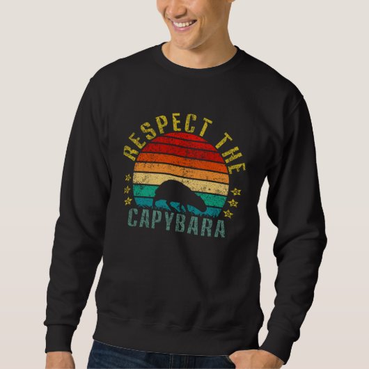 Respect The Capybara  Retro Trui (Voorkant)