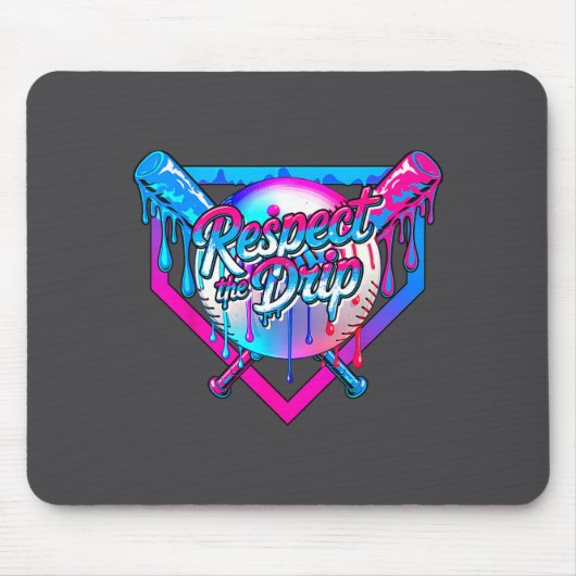 Respect The Drip Baseball Ice Cream For Kids Boys  Muismat (Voorkant)