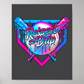 Respect The Drip Baseball Ice Cream For Kids Boys  Poster (Voorkant)