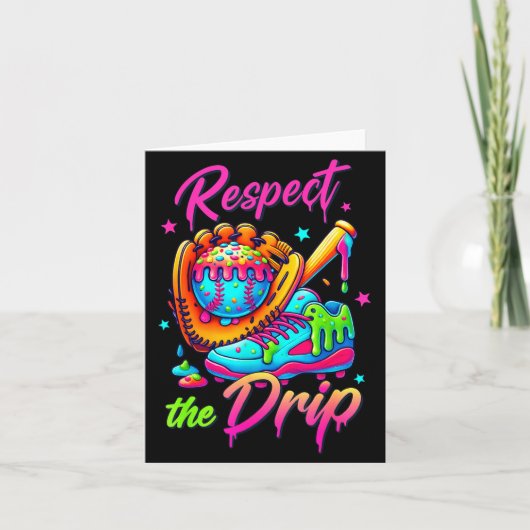 Respect The Drip Cool Ice Cream Drip Style For Boy Kaart (Voorkant)