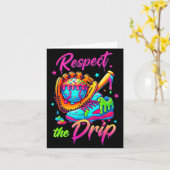 Respect The Drip Cool Ice Cream Drip Style For Boy Kaart (Gele Bloem)