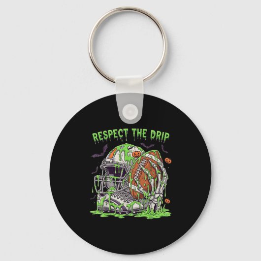 Respect The Drip Football Halloween Skeleton Hand  Sleutelhanger (Voorkant)