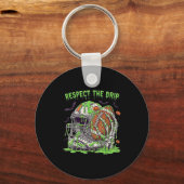 Respect The Drip Football Halloween Skeleton Hand  Sleutelhanger (Voorkant)