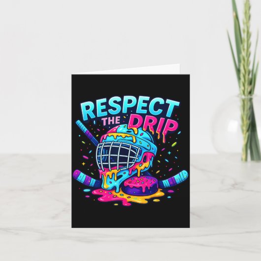 Respect The Drip Ice Hockey Stick & Puck Dripn Kaart (Voorkant)