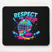 Respect The Drip Ice Hockey Stick &amp; Puck Dripn Muismat (Voorkant)