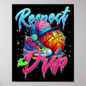 Respect The Drip Sketll Ice Cream Drip With Sprink Poster (Voorkant)