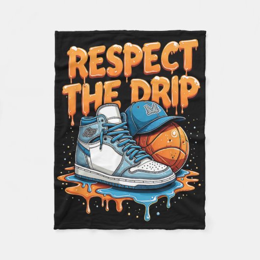 Respect The Drip Sneaker Swag Sketll Street Style Fleece Deken (Voorkant)
